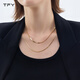 TFY雙層疊戴金屬項鏈女鎖骨鏈金色輕奢小眾高級感蛇骨鏈鈦鋼頸鏈配飾 銀色雙層疊戴蛇骨鏈