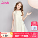 笛莎（DEESHA）童裝兒童女童2025夏季新款中大童法式繡花網(wǎng)紗輕禮服裙公主裙 米白 160