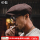 馬登工裝復(fù)古剃刀黨油蠟報(bào)童帽情侶貝雷畫(huà)家帽八角浴血黑幫刀片帽子男 咖啡色 M (頭圍57-59cm)