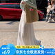 蘿美醬白色雪紡半身裙女夏季2025新款高腰裙春秋仙女壓褶a字長(zhǎng)裙大裙擺 白色壓褶裙 L