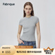 FabriqueBASIC灰色圓領(lǐng)羅紋針織套頭衫女2024夏季新品 灰色 S