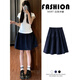魯雅爾 藏青色半身裙女夏季薄款高腰a字裙日系學(xué)院風(fēng)小個(gè)子顯瘦短裙子潮 藏青色 M