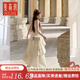斐莉玥2025春夏新款法式溫柔風(fēng)白色吊帶連衣裙女夏設(shè)計(jì)感小眾 米白色[版] M 建議96-110斤