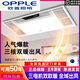 歐普（OPPLE）浴霸燈暖照明風(fēng)暖排氣扇五合一體集成300*600衛(wèi)生間換氣廚房浴室 (全塑三核)白色琴鍵開關(guān)