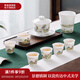 景德鎮(zhèn)陶瓷茶具套裝中式家用手繪高溫白瓷主人杯蓋碗整套釉上彩過節(jié)送禮 千里江山茶具套裝 8頭