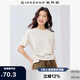 佐丹奴短袖T恤女時髦紐扣側(cè)開叉圓領(lǐng)薄款休閑上衣女05325407