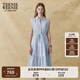 Teenie Weenie小熊女裝連衣裙2025夏季新款清新氣質(zhì)通勤素雅無袖裙 淺藍(lán)色 M