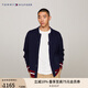 TOMMY HILFIGER冬季男裝純棉拼色重工字母繡標(biāo)潮流寬松棒球領(lǐng)針織開(kāi)衫外套33090 藏青色DW5 L （推薦：150-165斤）