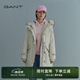 GANT/甘特時尚寬松保暖大口袋中長款連帽毛領(lǐng)鴨絨派克羽絨服女 34米白色 L