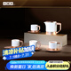 小罐茶茶具整套茶具骨瓷行政套茶壺茶杯茶具禮盒 香檳金410ml