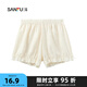 三福 女中腰不夾臀內(nèi)褲 防走光荷葉邊安全褲透氣平角褲497845 杏色 1條 均碼
