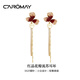 CAROMAY紅晶花瓣耳環(huán)女輕奢耳墜高級感耳飾情人節(jié)禮物送女友老婆生日首飾 紅晶花瓣耳環(huán)