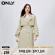 ONLY時尚翻領泡泡袖中長款風衣外套女|123436005 C07 乃坂綠色SLATE GREEN M 165/84A