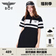 BOY LONDON春夏女士連衣裙字母條紋時尚休閑polo裙W17800 黑色 S