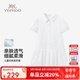英氏（YEEHOO）女童裙子兒童衣服夏季時尚甜美休閑風(fēng)連衣裙夏裝新款透氣中大童裝 淡雅白茶白色 140