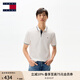 TOMMY JEANS【潮流鑲邊】25夏季男裝純棉珠地網(wǎng)眼商務翻領短袖T恤POLO20745 白色YBL L