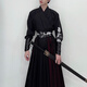 稻橙漢服男成人原創(chuàng)武俠書生古裝女馬面裙學(xué)生班服交領(lǐng)齊腰襦裙表演服 黑鹿/上衣+裙子 XL