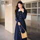 香影法式海軍風(fēng)收腰連衣裙女2026春季新款長(cháng)袖翻領(lǐng)藏青色氣質(zhì)裙子 藏青 S 155/80A/85-95斤