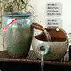 維諾亞陶罐陽(yáng)臺養魚(yú)過(guò)濾器循環(huán)水古法生態(tài)魚(yú)缸瀑布造景套陶瓷流水擺件 [套裝]窯變綠傳統流水