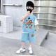 PAW PATROL兒童純棉套裝小童夏季短袖男孩子夏裝寶寶夏天童裝男童汪汪隊(duì)衣服 汪汪總動(dòng)員藍(lán)色 120 cm