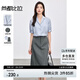 尚都比拉夏季氣質(zhì)通勤風(fēng)女裝套裝短袖雪紡襯衫配A字半身裙顯瘦藏肉兩件套