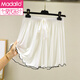 莫代爾居家睡褲女士夏季莫代爾高腰百搭大碼寬松短褲胖MM冰絲闊腿休閑褲 白色 3XL (建議160-180斤)