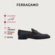 菲拉格慕（Ferragamo）男士黑色Gancini扣飾莫卡辛鞋 0768125_3E _ 80 七夕禮物送男友