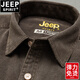 JEEP SPIRIT吉普春秋季男士休閑襯衣外套寬松高端新款中年運動(dòng)工裝長(cháng)袖襯衫男 咖啡-J2057-長(cháng)袖-厚款 XL