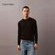 Calvin KleinJeans25秋季新款男士ck羊毛混紡休閑圓領(lǐng)內(nèi)搭針織衫毛衣40QM313 UB1-太空黑 L