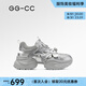 GG-CC【星河音軌】夏季新款潮趣復(fù)古網(wǎng)面運動老爹涼鞋女休閑鞋G25S8542 銀色 37
