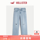 HOLLISTER25春夏新款baggy風(fēng)星星圖案破洞牛仔褲女裝KI355-5367 破洞款水洗 26 160/66A 2標(biāo)準(zhǔn)版