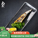 九土手工創(chuàng)意玻璃盤子透明長方形日式料理擺盤家用魚盤平盤壽司盤餐具 大號盤