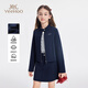 英氏（YEEHOO）女童套裝兒童外套裙子兩件套中大童裝時(shí)尚設計感春裝 深藍   150