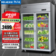 美菱（MeiLing）商用廚房冰箱890升雙門(mén) 全冷藏保鮮陳列柜 飯店后廚餐廳食堂不銹鋼展示柜MCF (L)-1.2LCE70G2MX3
