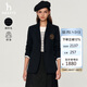 哈吉斯（HAZZYS）女裝學(xué)院風(fēng)單西外套ASUSJ0ACJ02 藏青色NV 160/84A38
