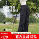 駱駝（CAMEL）工裝運(yùn)動(dòng)褲新款多口袋高腰彈力抽繩束腳褲徒步登山褲女
