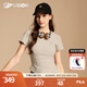 FILA FUSION斐樂(lè)潮牌女子針織短袖衫2025秋季新款時(shí)尚休閑緊身T恤 麥粉灰-GY S 160/80A/S