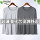 莫代爾男士莫代爾秋衣夏季高彈力修身圓領(lǐng)恤T長(cháng)袖加肥大碼內衣套裝 B 深灰色【薄款莫代爾】 2XL (120-145斤)