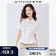 佐丹奴短款襯衫女夏季純棉府綢通勤風翻領襯衣女短袖05345468