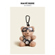 HAVEROSE原創(chuàng  )小眾警官小熊包包掛件公仔毛絨玩偶創(chuàng  )意情侶書(shū)包掛飾 棕色小熊-背相機（毛絨）