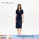 TOMMY HILFIGER【針織拼接】25夏季女裝氣質(zhì)收腰修身顯瘦POLO裙連衣裙47324 藏青色C1G L 38