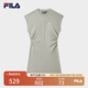 FILA 斐樂(lè )官方女裝針織連衣裙2025夏季新款時(shí)尚休閑無(wú)袖收腰裙子 綠卡其色-DK L 170/88A/L