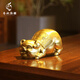 春錦秋鯉創(chuàng)意黃銅豬擺件存錢罐豬家居客廳玄關(guān)裝飾品工藝品禮品擺件 擺件(黃)