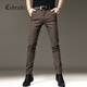 Cebrodz牛仔褲男2024高端秋冬季新款天絲韓版修身彈力潮流百搭休閑長(cháng)褲子 咖啡色 32