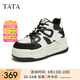 他她（TATA）粉色厚底板鞋女鞋休閑加絨高幫鞋松糕鞋春季新款GJZ01DM4 白/黑（絨里） 36