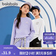 巴拉巴拉童裝兒童長袖t恤男童女童2025款春裝圓領(lǐng)百搭打底衫209125100204
