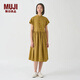 無印良品 MUJI IDEE 女式 平紋 無袖連衣裙 女裝裙子夏季 GAD13C4S 卡其色 M (155/80A)