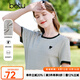 百圖betu女裝夏季新款T恤時尚百搭撞色圓領(lǐng)條紋短袖T恤女2303T15 黑白條 XS