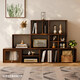 家逸實(shí)木書(shū)柜組合柜落地書(shū)架自由組合矮柜電視柜格子柜家用模塊收納柜