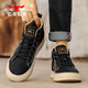 公牛世家男鞋春秋季百搭耐磨高幫平底運動(dòng)休閑鞋潮流復古板鞋 黑色 42 